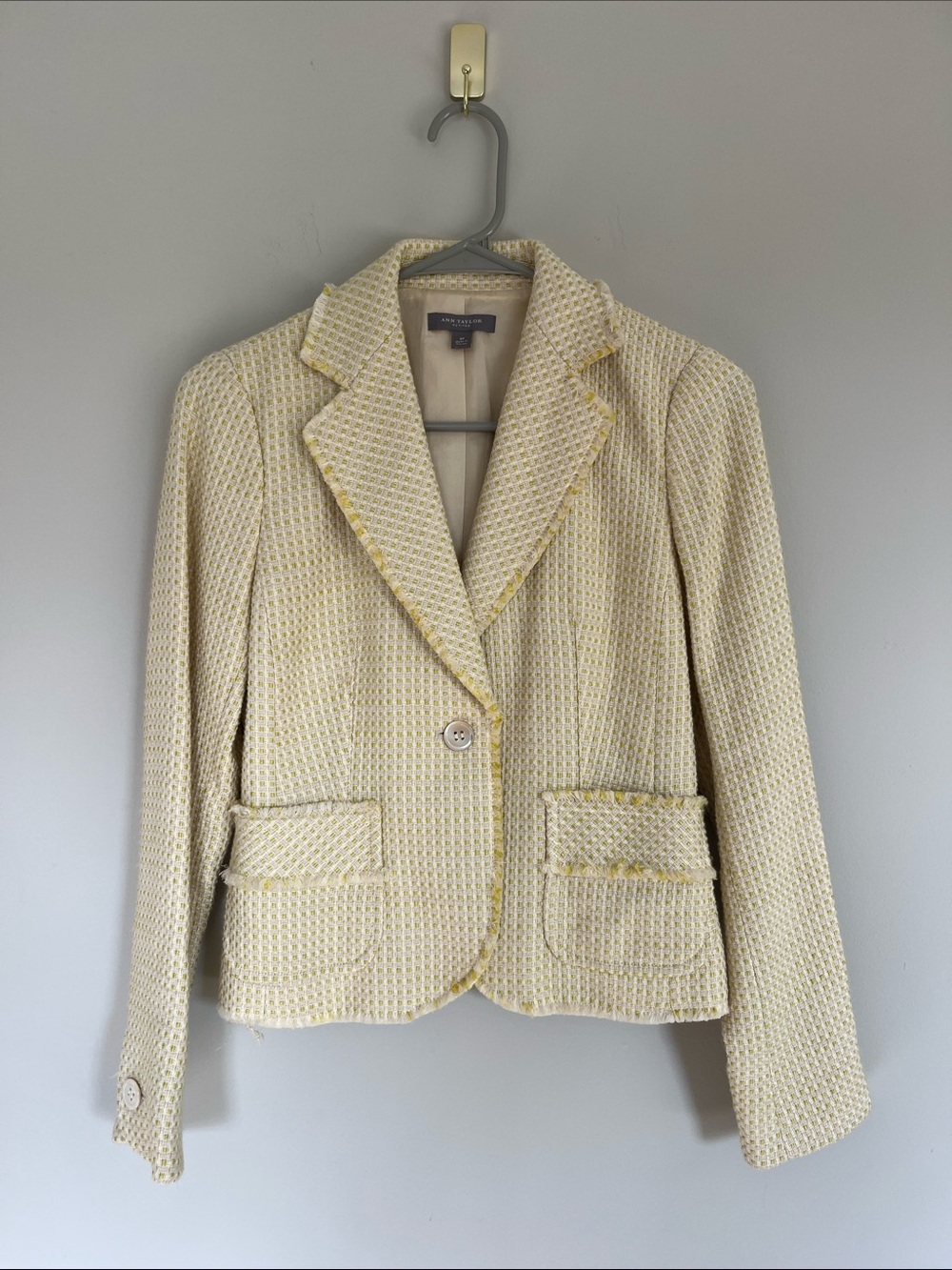 Butter Yellow Tweed Blazer